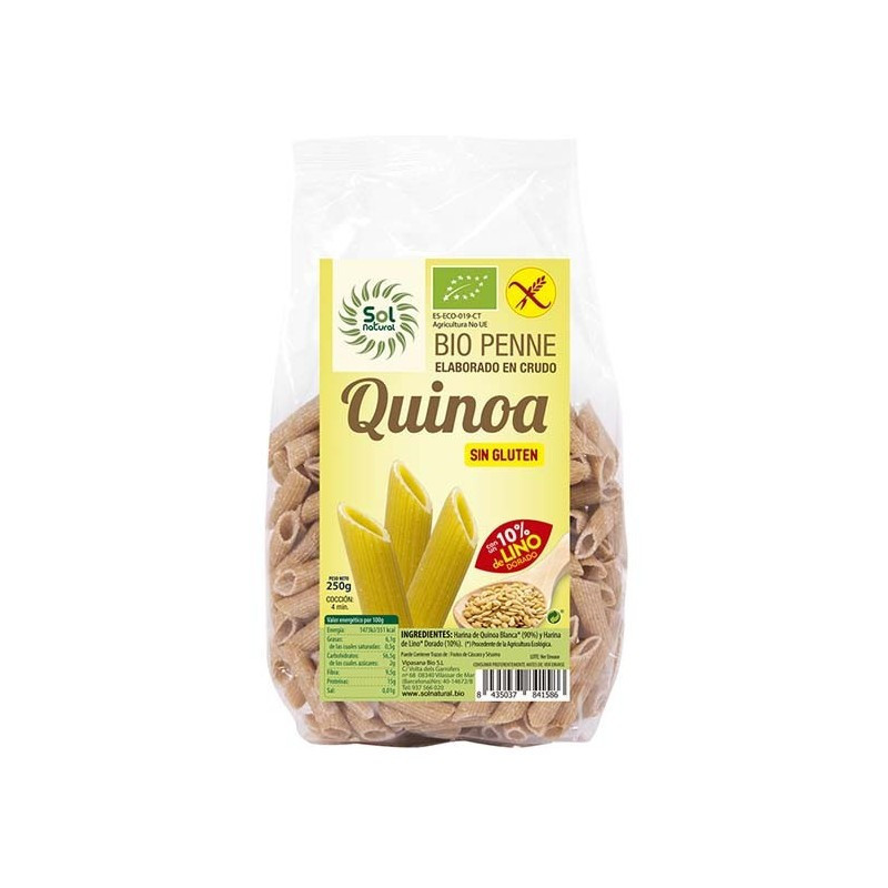 Penne Quinoa Lino, Sol Natural. Vismar Natural - Productos Ecológicos