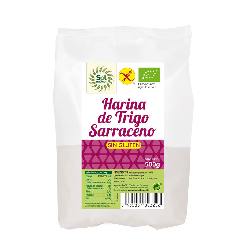 Harina de trigo sarraceno sin gluten, Sol Natural