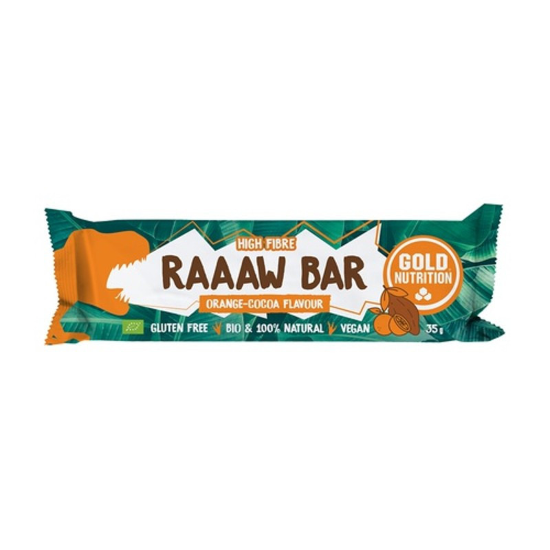 Barrita energética Raaw Bar chocolate y naranja  -Proteína en polvo