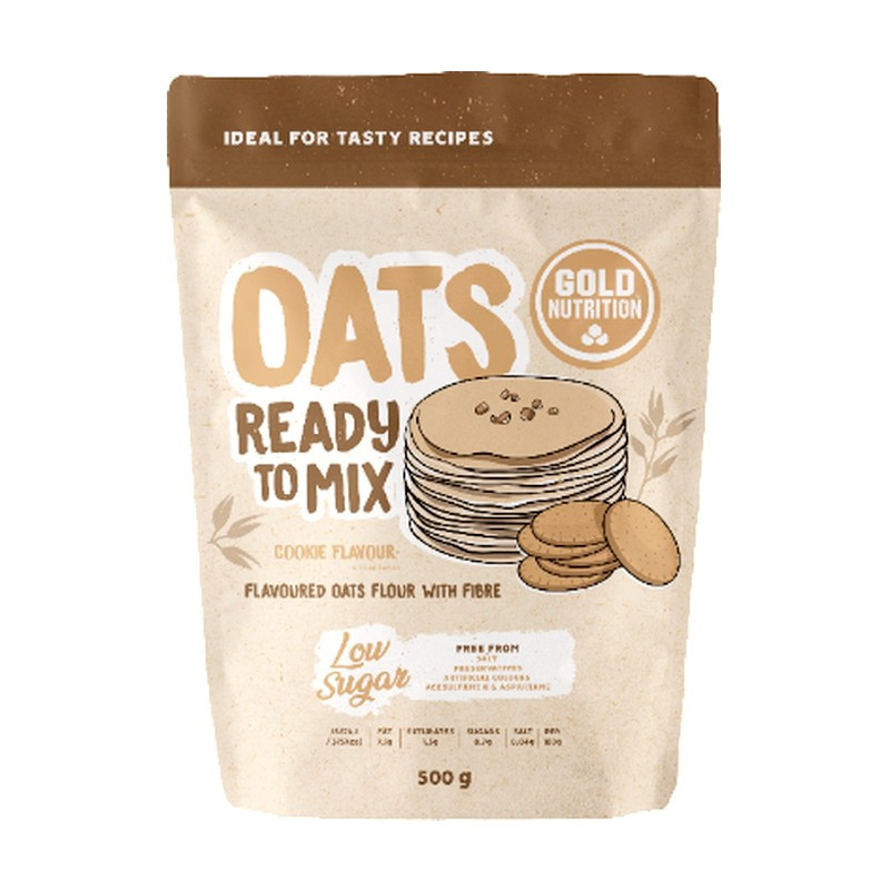 Suplemento deportivo de harina de avena Oats Ready to Mix Cookies 500g, Goldnutrition