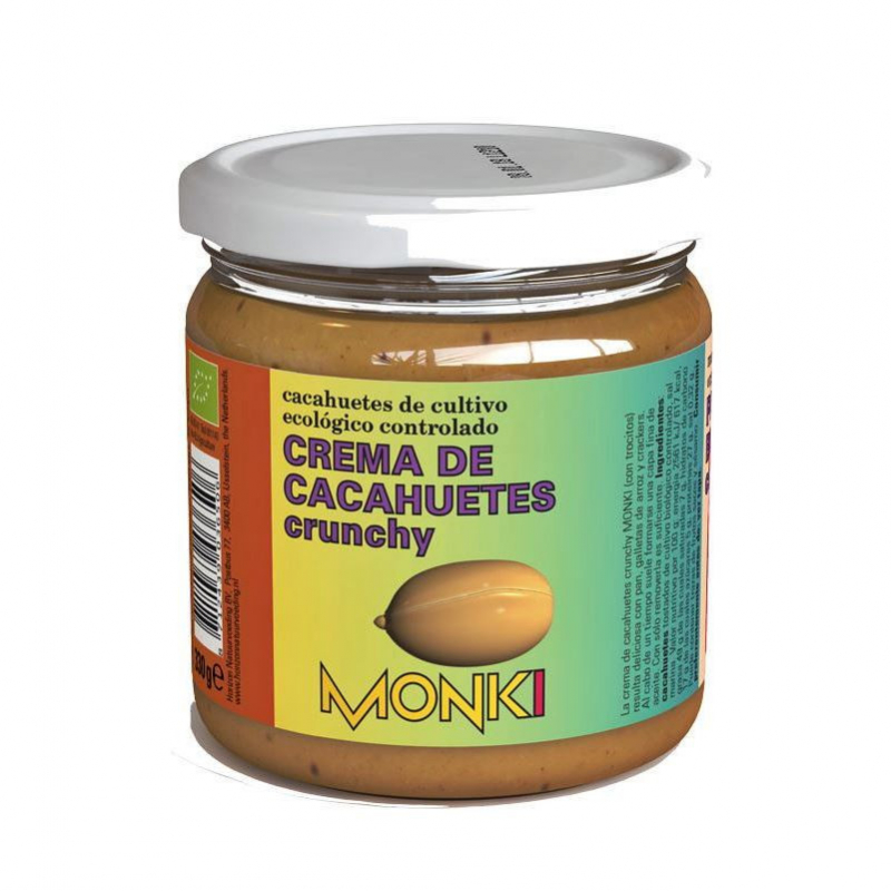 Crema de Cacahuetes Crujiente Bio, Monki 330gr
