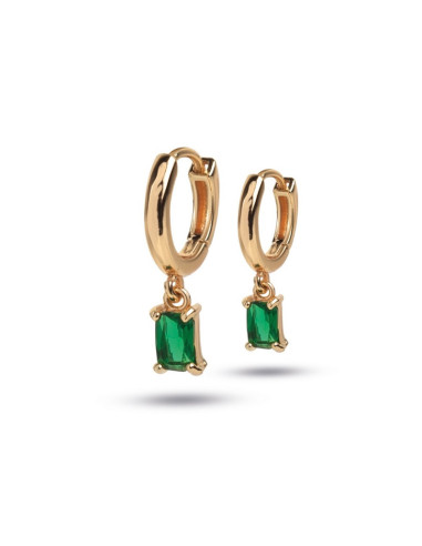Pendientes de Aro Oro con cristal verde colgante - Corinna, Margutta