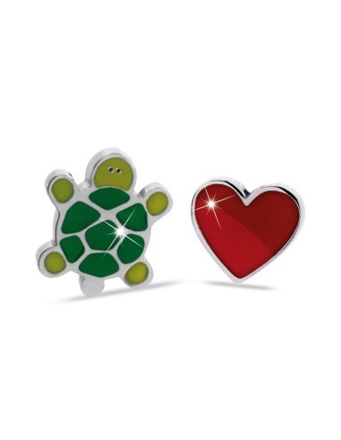 Pendientes hipoalergénicos Corazón y Tortuga, Jewels