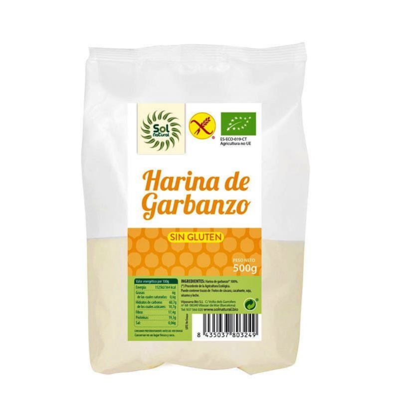 Harina de Garbanzo sin gluten Bio, Sol Natural